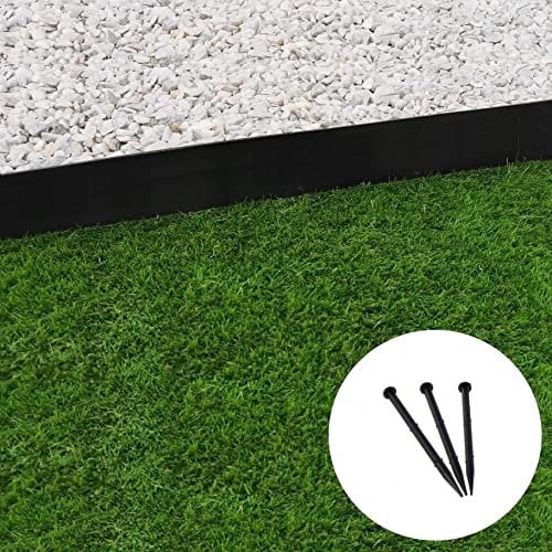 Bordure de Jardin Droite Noire - 7,8 cm x 10 mètres avec 50 piquets d'ancrage