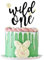 LOVENJOY Wild One Cake Topper 1. Geburtstag Deko, Schwarz und Gold Glitzer Tortenaufsatz, Where the Wild Things Are Party Supplies für 1. Baby Junge