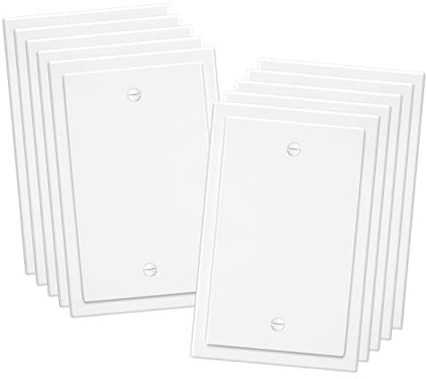 1-Gang Modern Edge Decorative Wall Plate Cover Switch Outlet Single Blank Electrical Faceplate for Light Switches, Smart Switch, GFCI, Dimmers, Receptacle, USB Outlet (10 Pack, Single Blank)