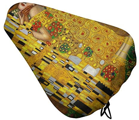 Bunter Fahrradsitzbezug, Wasserabweisender Fahrradsitzbezug, Kissenbezug aus Polyesterfaser, Passen Sie Ihre Fotos und Ihre Lieblings-Ölgemälde Klimt für das Radfahren im Freien an,Textur,Einheit
