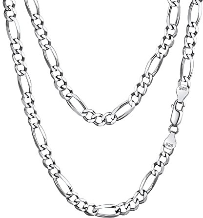 FindChic Ketten Für Frauen Halskette Jungs Chain Necklace 5mm Breit Herren Figaro Kette Necklace Men Panzerkette