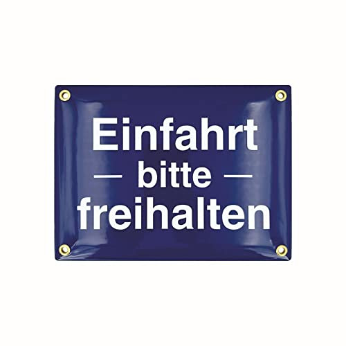 Sosenco Einfahrt bitte freihalten Schild – 15x20 cm – Keramik Emaille – Wetterfest – Blechschild – Emailschild – Parken verboten (Blau)