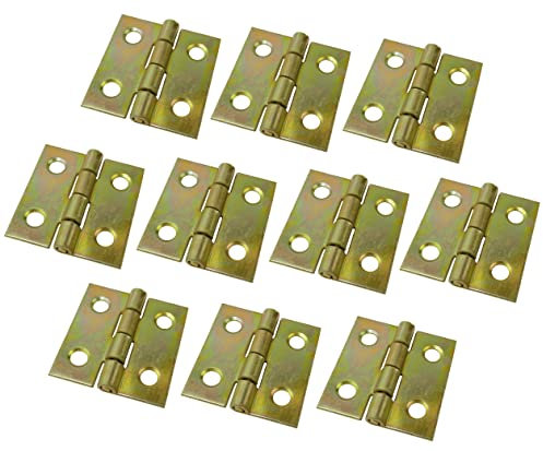 AERZETIX - C58715 - Juego de 10 bisagras pequeñas 30x29x1mm - para puerta de caja de joyas, pequeño cofre, caja de herramientas, buzón - en acero galvanizado