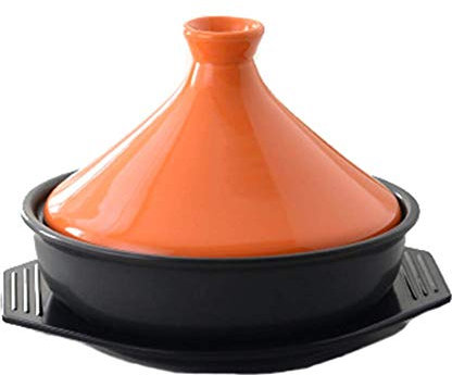 Auflaufformen mit Deckel Bleifreie Tajine zum Kochen, 23 cm Tajine-Kochtopf, Keramik-Tajine-Topf (Orange)