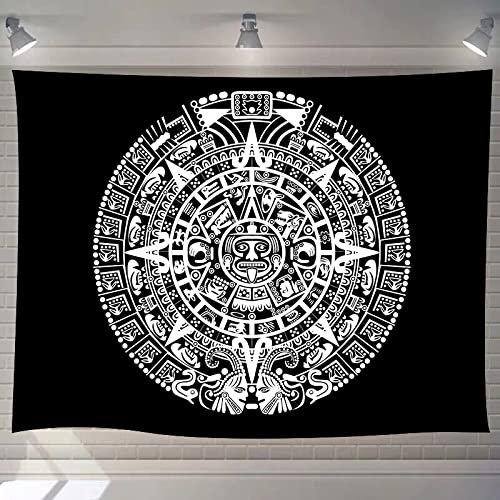 Wandteppich Aztekischer Kalender Maya Sun Glückszeichen Kunst Wandteppiche Mode Deko Tapisserie Mehrzweck Für Party 152x130cm