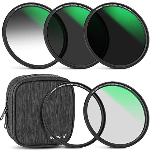 Neewer 58mm 5 in 1 Magnetic ND Filter Kit with Black Diffusion 1/4 Filter+Soft GND8+ND8+ND64 Filter&Magnetic Adapter Ring, HD Optical Glass/Water Repellent/30 Layers Nano Coatings/Scratch Resistant