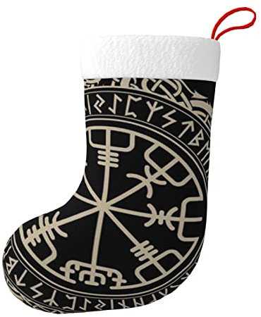 ASEELO Magisches Design Nordische Runen Kompass Weihnachtsstrümpfe Weihnachten Süßigkeiten Socken Weihnachten Deko Strümpfe für Freunde und Familie