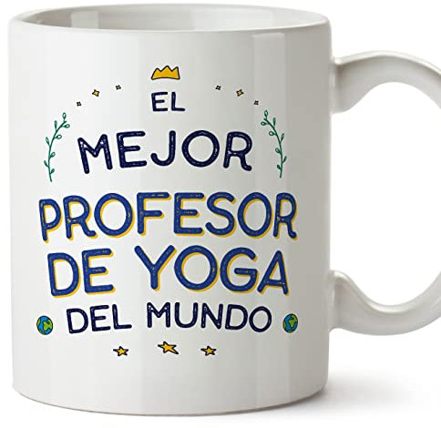 Mugffins Tasses pour PROFESSEUR DE YOGA - En Espagnol - Cadeau original pour PROFESSEUR DE YOGA homme - Mejor del Mundo - 11 oz / 330 ml