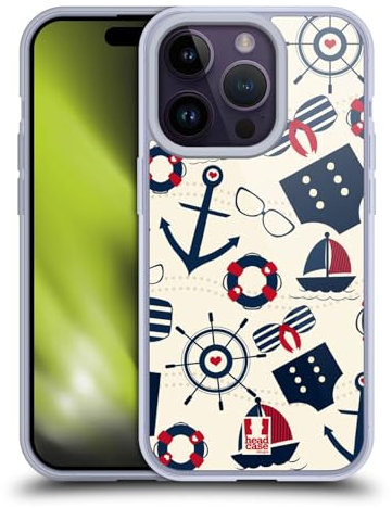 Head Case Designs Color Náutico Verano Náutico Caso de Gel Suave Compatible con Apple iPhone 14 Pro