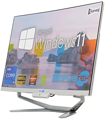 SIMPLETEK - All in One i9 10° Gen AiO 24 Windows 11 Pro 64GB RAM SSD 4TB con GPU GTX1660 6GB WiFi6 + BT 5.2 + Webcam | Ideale per Editing/Gaming