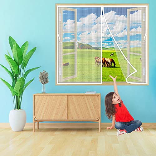 Zanzariera Magnetica 75x130 cm Anti Zanzare Calamite Tenda, Adsorbimento Magnetico Totalmente Magnetica, Conveniente per Bambini E Animali Domestici Bianco Z