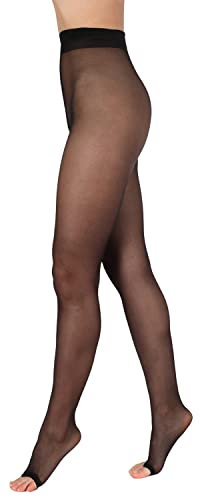 BANANALU 15 Den zehenfreie weiche Strumpfhose Toeless transparent Open Toe Toeless 15 Nero M