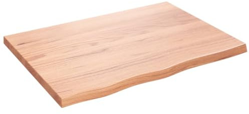 vidaXL Wandregal, Holzregal Regal Handgefertigt mit Baumkante, Wandboard Regalbrett Deko, Bücherregal Hängeregal, Hellbraun 80x60x(2-4) cm Massivholz Eiche Behandelt