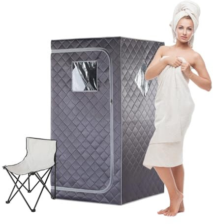 Duthss Infrarot Sauna für Zuhause, Full Size Persönliche Sauna Home Spa, Tragbares Saunazelt mit Fernbedienung, Heizfußpolster, Tragbarer Saunasessel, L 35,43 x B 35,43 x H 55,1