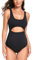 EastElegant Maillot de bain une pièce de maternité à découpes Ploka à pois, noir uni, XX-Large