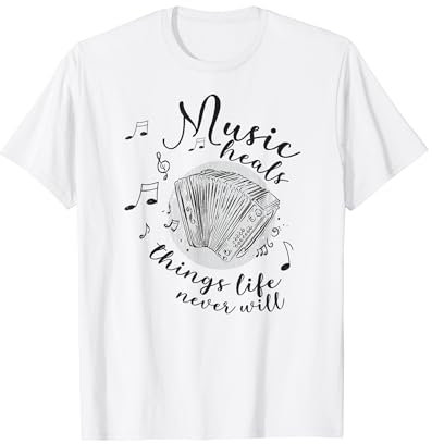 Ziehharmonika-Spieler Harmonica-Musiker Herzschlag Akkordeon T-Shirt