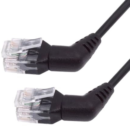 chenyang CAT6 RJ45 Dual 90 Grad abgewinkeltes Ethernet Netzwerk Verlängerungskabel mit 360 Grad Drehung 0.2M