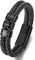 Personalisiertes Lederarmband Herren Schwarz mit Namen - Armband mit Gravur - Vatertag - Einzigartiges Geschenk für Männer - Männerarmband - Geschenk Papa