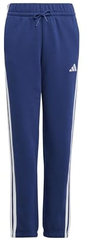 adidas Unisex Kinder Essentials 3 Stripes Pants, Dark Blue/White, 7-8 Years