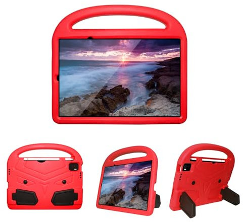 Schutzhülle Tablet-Hülle Compatible with Kinder, kompatibel mit Xiaomi Mi Pad 5/Mi Pad 5 Pro 11 2021 – robuste, leichte, stoßfeste EVA-Schutzhülle mit Griff und Ständer Hüllenabdeckung ( Color : Red )