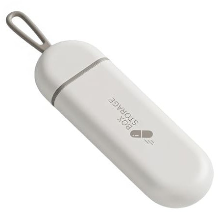 Loomify Pilulier Voyage, Boîte à Pilules Portable à 3 Compartiments, Petite Pilulier Journalier pour Poche, Boite a Medicament Rangement Étanche, Organiseur de Vitamines et Médicaments (Blanc)