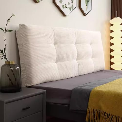 Gleedipre Französisches Retro Kopfteilbezug Cord Abnehmbarer Reißverschluss Weiches Kissen Kollisionssicher Für alle Jahreszeiten geeignet Rückenlehne am Bett(M1,180x60cm/Ohne Kopfteil)