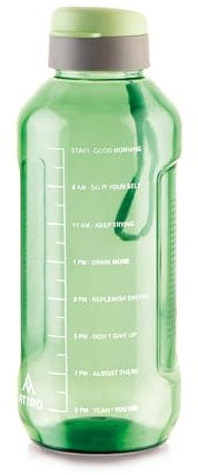 ATTRO Ultra Pro 2 Motivational 2-Liter BPA-Free Water Bottle with Leak-Proof Flip-Top Cap, Nylon Strap and Stylish Mint Green Color for Daily Hydration
