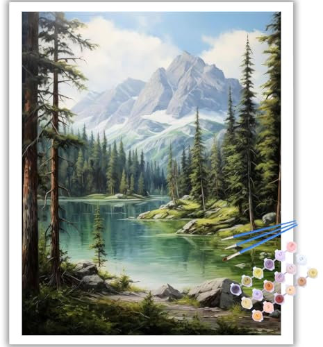 Mafenr Art Peinture Numero Adulte, Paysage Peinture par Numéro Adulte, Paysage Paint by Number pour Décoration et Cadeaux, Sans Cadre (40x50 cm)