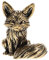 Cabilock Vintage Messing Fuchs Skulptur Schreibtisch Tier Messing Dekoration Einzigartiges Tischzubehör Mini Fuchs Dekoration Kleine Tierstatue