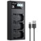 K&F Concept NP-FZ100 Chargeur, 3 Slot Batterie Chargeur avec Écran LCD Compatibles avec Sony A7iii A7iv A7Rv A6700 A6600 A9 A1 FX3 FX30 ZV-E1 Caméras