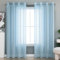 Wycian Lamellenvorhang Curtain Voile Hellblau 2er Pack Unifarbe H138 x B86 cm (2er Pack) Polyester