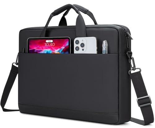 MicaYoung 14 15 inch Laptop Carrying Shoulder Bag Durable Briefcase Compatible with MacBook Air 15 inch M5 M4 M3 M2,Acer ASUS HP Surface Dell Chromebook, Black