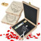 Thiger Geldgeschenk zur Hochzeit Personalisiert | edle Holz-Geschenkbox mit Gravur,Schieferherz zum Aufhängen mit Gravur & Reagenzglas für Geldscheine | Hochzeitsgeschenk Geld (Box + Schieferherz)