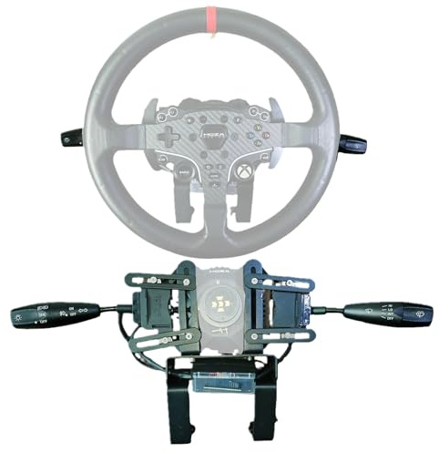 Benshuuk Drehsignalwischer Schalter für MOZA R3 / R5 / R9 V2 / R12 Direktantrieb Servo Radbasis; Multifunktion Stängel Hebel Rennen Simulator Tastenkonsole für E S V2P /ESX/KS/TSW Truck/GS V (Black)