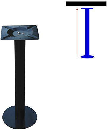 Bistro-Tischgestell aus Metall, rund, 50 cm, schwarze Akzent-Tischbeine, Unterstützung für Couchtisch, ideal für Zuhause und Restaurant, 1 Stück