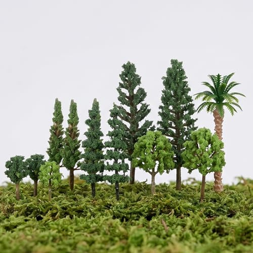 29 Stück Modellbau Bäume, 2.5-10.5 cm, Modellbau Bäume Miniatur Deko Eisenbahn Landschaft Diorama Baum Modell Architektur Baum für DIY Landschaft, Landschaftsgestaltung