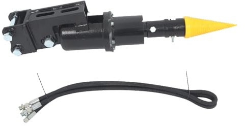 Fafeicy Coclea Spaccalegna Idraulica per Escavatore con Portata di 92 Mm, Strumento a Cono per Spaccare Legna da Ardere per Operatori di Mini Escavatori Che Rompono Ceppi Bagnati