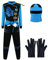 Katara 1771 - Ninja Kostüm Anzug, Kinder, Verkleidung Fasching Karneval, Größe M, Blau Schwarz