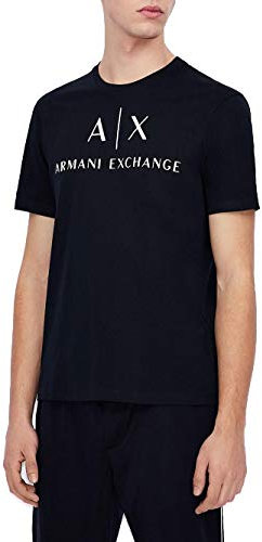 ARMANI EXCHANGE Collo Rotondo Logo, T-shirt, Uomo, Blu (Navy 1510), M