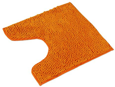 WohnDirect Badematte 45x45cm MIT WC Ausschnitt | Orange | rutschfest & Waschbar, Badezimmerteppich zum Set kombinierbar, Badvorleger, WC Garnitur, Badteppich, Oeko-TEX Zertifiziert