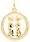 My Gold Damen Herren Kinder Anhänger Sternzeichen Zwillinge Gold 333 (Ohne Kette) Echtes Gelbgold (8 Karat) Ø 15mm Rund Horoskop Gavno A-04433-G302-Zwi