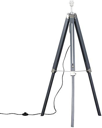 Modern Grey and Silver Chrome Tripod Floor Lamp Base