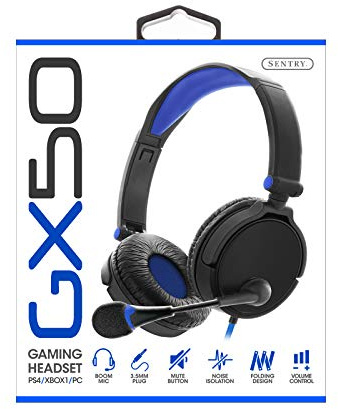 SENTRY Industries GX50 Gaming Headset for PS4 / Xbox/PC - Color May Vary (Red, Green, Blue)
