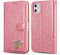 QLTYPRI Case for iPhone 11 Pro Max, Glitter PU Leather TPU Bumper Card Holder [Wrist Strap] Wallet Case with Cute Inlaid Loving Heart Diamond Flip Cover for iPhone 11 Pro Max (6.5 inch) - Pink
