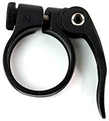 Alu Sattelklemme 34,9mm mit Schnell Spanner Sattelstützen Klemm Ring schwarz