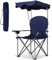 COSTWAY Silla de Camping con Techo y Portavasos Silla de Playa Plegable Carga hasta 120 kg para Patio al Aire Libre (Azul)