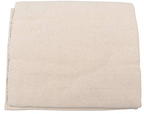HEALLILY 135x100cm Punch Needle Stoff Baumwolle Kreuzstich Mönchstoff Stickerei Tuch Uni für DIY Basteln Nähen Handwerk Beige