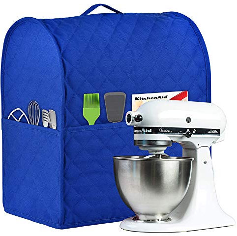 Stand Mixer Cover compatible with Kitchenaid Mixer, Fits All Tilt Head & Bowl Lift Models,The Fabric Is Pure Cottot, Not Easy To Pilling. (Fits for 4.5-Quart and All 5-Quart, Blue)