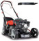 Scheppach Benzin Rasenmäher MS150-42 - 3,5PS | Schnittbreite 42cm | Radantrieb | Stahlgehäuse | Reinigungsfunktion | Mulchfunktion | 45L Korb | 7-stufige Höhenverstellung | inkl. 2. Mäh-/Mulchmesser