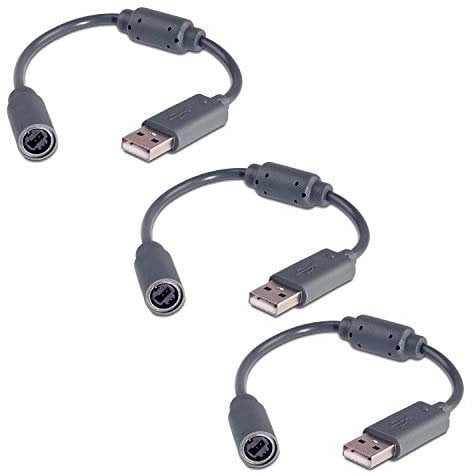 MEIZHEN Dongle di ricambio Controller USB Cavo Breakaway Cavo Controller Adattatore per Xbox 360 PC Wired Controller Rock Band e Guitar Hero - Grigio (confezione da 3)